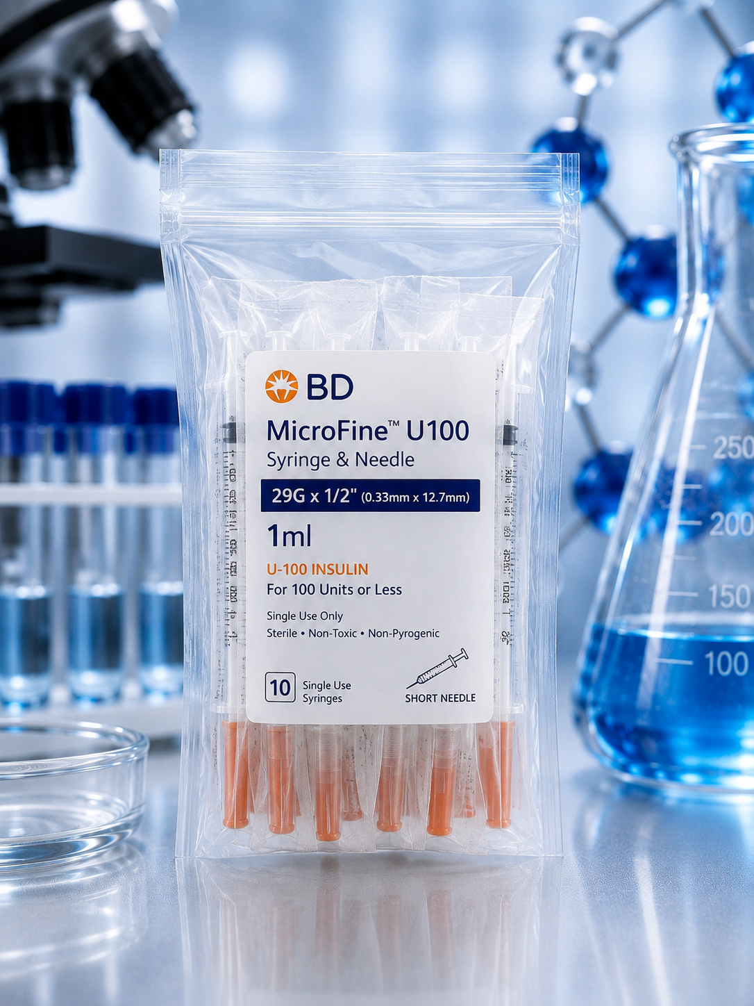 BD MicroFine U100 Syringe & Needle 29G 1ml x 10